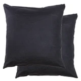 Washed Linen Charcoal European Pillowcase Pair [MUSBEULINEURD]