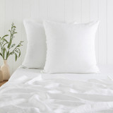 Washed Linen White European Pillowcase Pair in White by MUSE | European - Pillow Talk