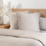 Washed Linen Stone European Pillowcase Pair in Stone by MUSE | European - Pillow Talk