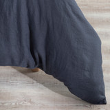 Washed Linen Charcoal Quilt Cover Set [MUSBEULINQCSD]