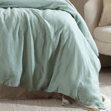 Washed Linen Sage Quilt Cover Set [MUSBEULINQCSC]