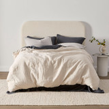 Washed Linen Stone Quilt Cover Set [MUSBEULINQCSB]