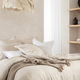 Washed Linen Stone Quilt Cover Set [MUSBEULINQCSB]