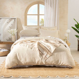 Washed Linen Stone Quilt Cover Set [MUSBEULINQCSB]