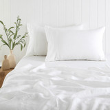 Washed Linen White Pillowcase Pair in White by MUSE | Pillow Talk
