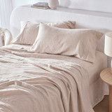 Washed Linen Stone King Pillowcase Pair [MUSBEULINKPCB]