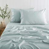 400TC Bamboo Cotton Aqua Queen Pillowcase Pair in PaleAqua by Habitat | Queen - Pillow Talk