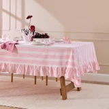 Poppy Pink Stripe Ruffle Table Cloth [HABLPOPTCS26A]
