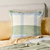 Springfield Check European Pillowcase in GreenBlue by Habitat | European - Pillow Talk