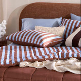 Suzi Chocolate/Blue Stripe Reverse Comforter Set [ESSBCOMSUZ26B]