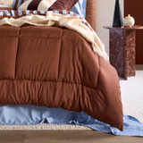 Suzi Chocolate/Blue Stripe Reverse Comforter Set [ESSBCOMSUZ26B]