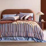 Suzi Chocolate/Blue Stripe Reverse Comforter Set in ChocolateBlue by Essentials | Double Bed, King Bed, Queen Bed, Single Bed - Pillow Talk
