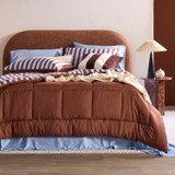 Suzi Chocolate/Blue Stripe Reverse Comforter Set [ESSBCOMSUZ26B]