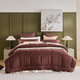 Snoozi Cube Chocolate Microfibre Comforter Set in Chocolate by Essentials | Queen Bed, Single Bed, Super King Bed, Double Bed - Pillow Talk