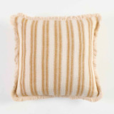 Riley Stripe Fringed Cushion [HABLRILE26]