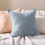 Vela Velvet Cushion in LightBlue by Habitat | Square 50 - Pillow Talk