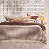 Maisie Reversible Chocolate Check Quilt Cover Set [HABBMCQCS26A]