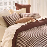 Maisie Reversible Chocolate Check Quilt Cover Set [HABBMCQCS26A]