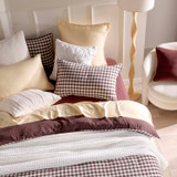 Maisie Reversible Chocolate Check Quilt Cover Set [HABBMCQCS26A]