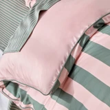 Remie Green Stripe Bamboo Cotton Quilt Cover Set [HABBREMIEQCA]