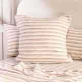 Cotton Linen Pink Stripe European Pillowcase in PinkStripe by Habitat | European - Pillow Talk