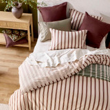Hadley Reversible Chocolate Stripe Quilt Cover Set [HABBHADQCS26A]