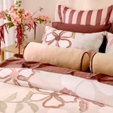 Kira Velvet Bolster Cushion in NaturalChocolate by MUSE | Oblong - Pillow Talk