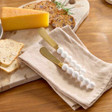 Beaded Pate Knife Set of 2 in White by Habitat | 2 Pack - Pillow Talk