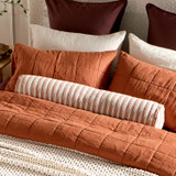 Alma Stripe Embroidered Bolster cushion [MUSLALMAS26]