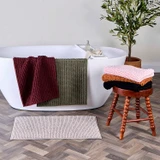 Lumi Toggle Bath Mat in Black, Blush, Burgundy, Natural, Olive, Terracotta by Habitat | 50x80cm - Pillow Talk