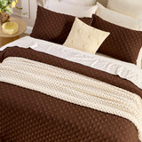 Check Mate Cocoa Brown Textured Quilt Cover Set [ESSBCMQCS26A]