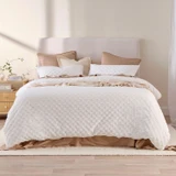 Check Mate White Textured Quilt Cover Set in White by Essentials | Double Bed, Queen Bed, Single Bed, Super King Bed - Pillow Talk