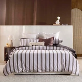 Ziggy Chocolate and Lilac Stripe Quilt Cover Set [HABBZSQCS26]
