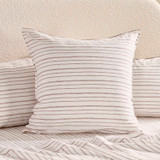 Linen Blend Chocolate Stripe European Pillowcase in ChocolateStripe by Habitat | European - Pillow Talk