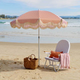 Alto Caramel Stripe Scalloped Fringed Umbrella [SUNLALTOST26A]