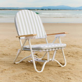 Cove Sage Stripe Printed Wooden Chair [SUNLCOVES26B]