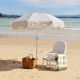 Alto Sage Stripe Scalloped Fringed Umbrella [SUNLALTOST26B]