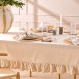 Elle Cotton Linen Ruffle Table Cloth [MUSLELLTCS26]