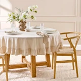 Elle Cotton Linen Ruffle Table Cloth [MUSLELLTCS26]