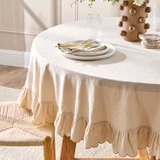 Elle Cotton Linen Ruffle Table Cloth [MUSLELLTCS26]