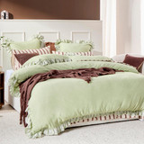Goldie Palms Embroidered Quilt Cover Set [HABBGOLQCS26]