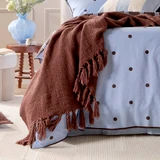Louella Reversible Blue/Chocolate Polka Dot Quilt Cover Set [HABBLOUQC26B]