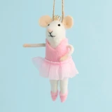 Nutcracker Ballerina Felt Mouse Christmas Hanging Decoration [CHRHNNUTHS26B]