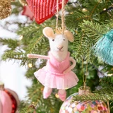 Nutcracker Ballerina Felt Mouse Christmas Hanging Decoration [CHRHNNUTHS26B]