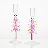 Pink Peppermint Christmas Tree Candle Holder 2pk [CHRHPPEPCS26]
