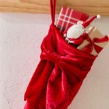 Eve Red Bow Velvet Christmas Stocking [CHRHEVESS26A]