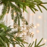 Beaded Gold Snowflake Christmas Hanging Decoration [HABLSNOWF24C]