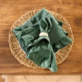 Nora Ruffle Green Napkin Set of 4 [HABLNORNAS26B]