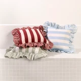 Maris Stripe Ruffle Reversible Outdoor Cushion [SUNLMAROCS26]