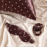 Chocolate Pink Polka Dot Silk Beauty Sleep Gift Box [MUSBSILKPC26C]
